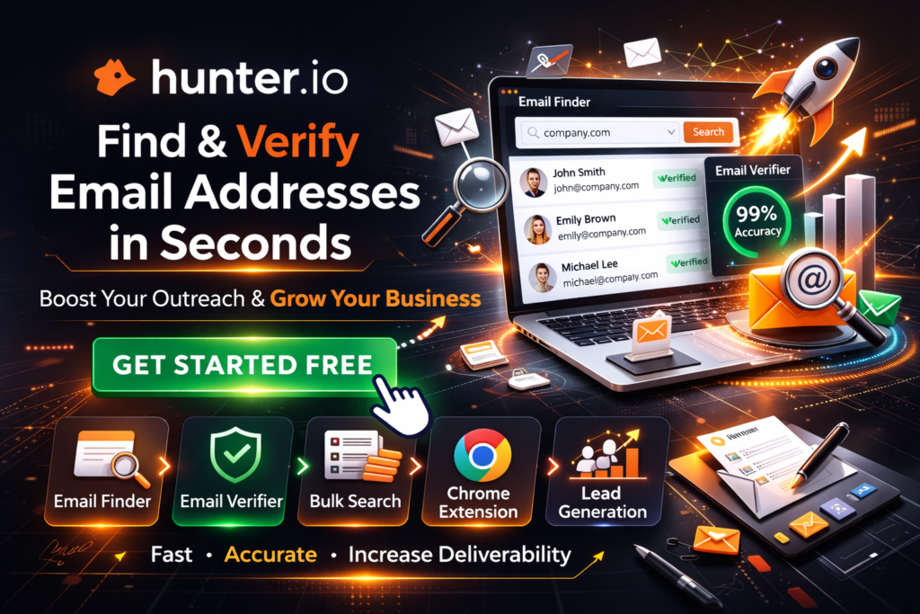 Hunter.io Review (2026): Pricing, Features, Pros & Cons featured image